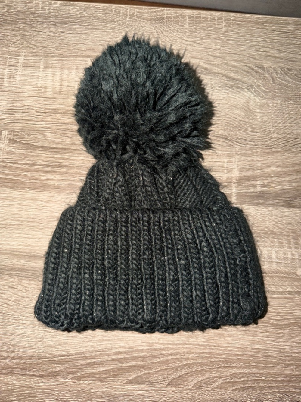 Cozy Chunky Knit Pom Pom Beanie - Charcoal